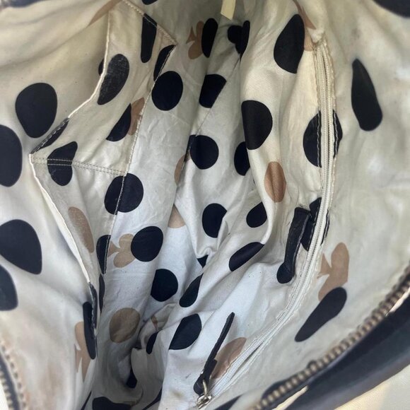 Kate Spade New York Black Leather Shoulder Handbag Tote Purse - Picture 3 of 5